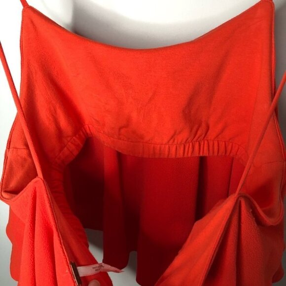 FREE People Tropical Wave Crop Top  in Saturated Orange Size Small‎ - Picture 8 of 10